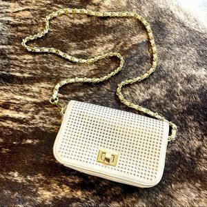 Banana Republic ivory Clutch / Crossbody with gold accents